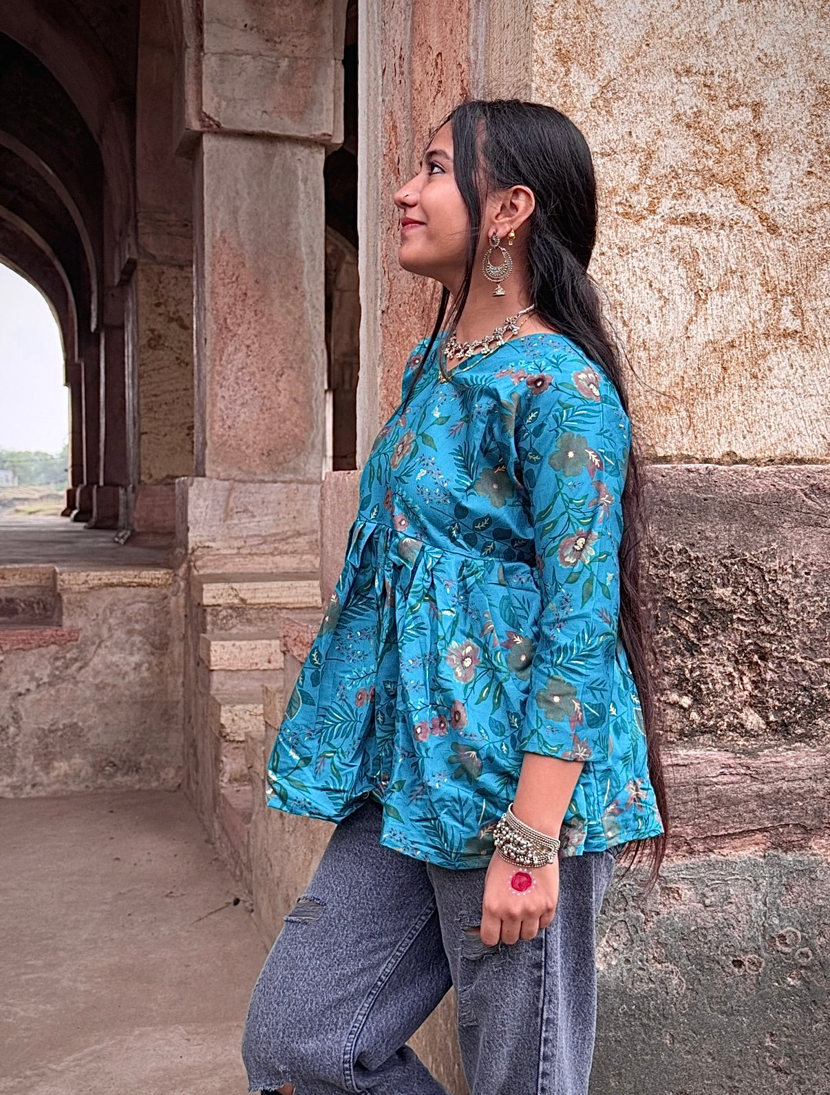 Premium Short Kurti silk blend fabric for a rich, elegant feel