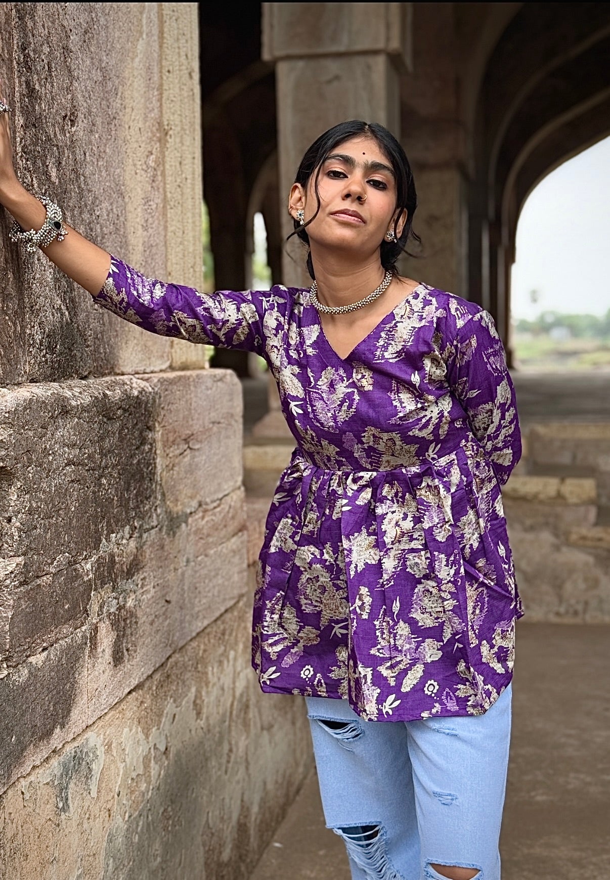Premium Short Kurti silk blend fabric for a rich, elegant feel