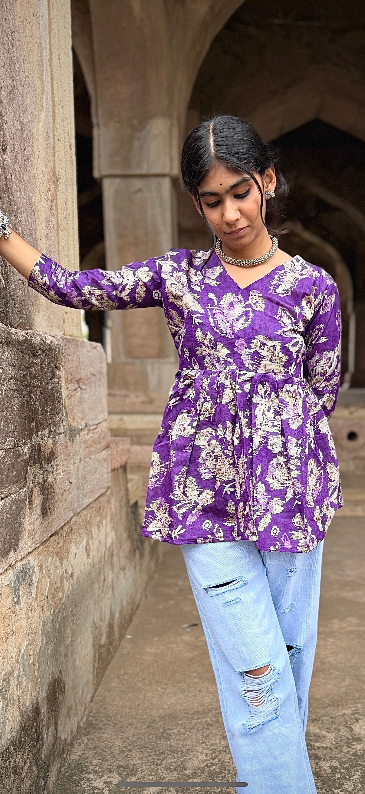 Premium Short Kurti silk blend fabric for a rich, elegant feel