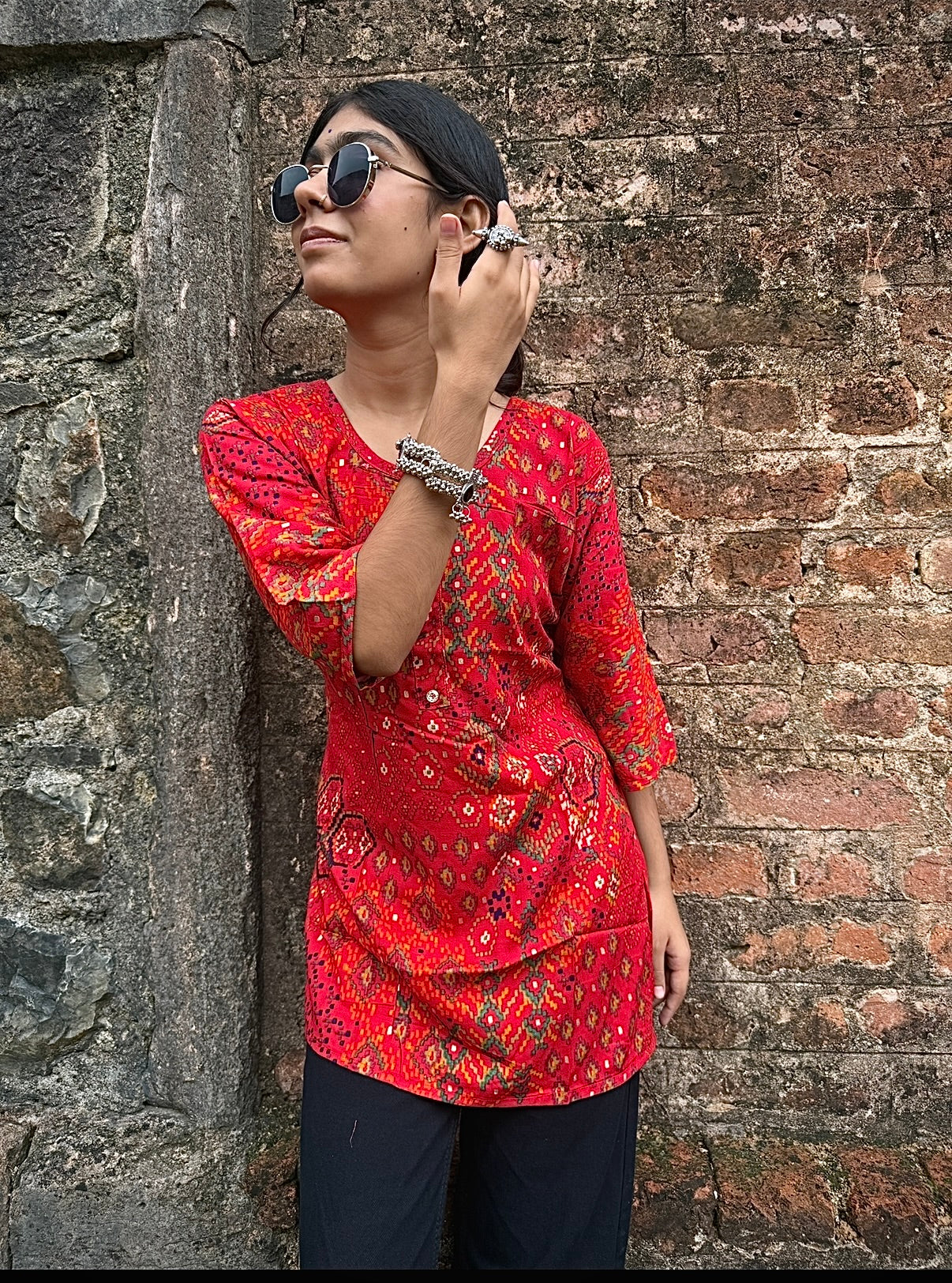 Straight-cut Short Kurti for a relaxed silhouette