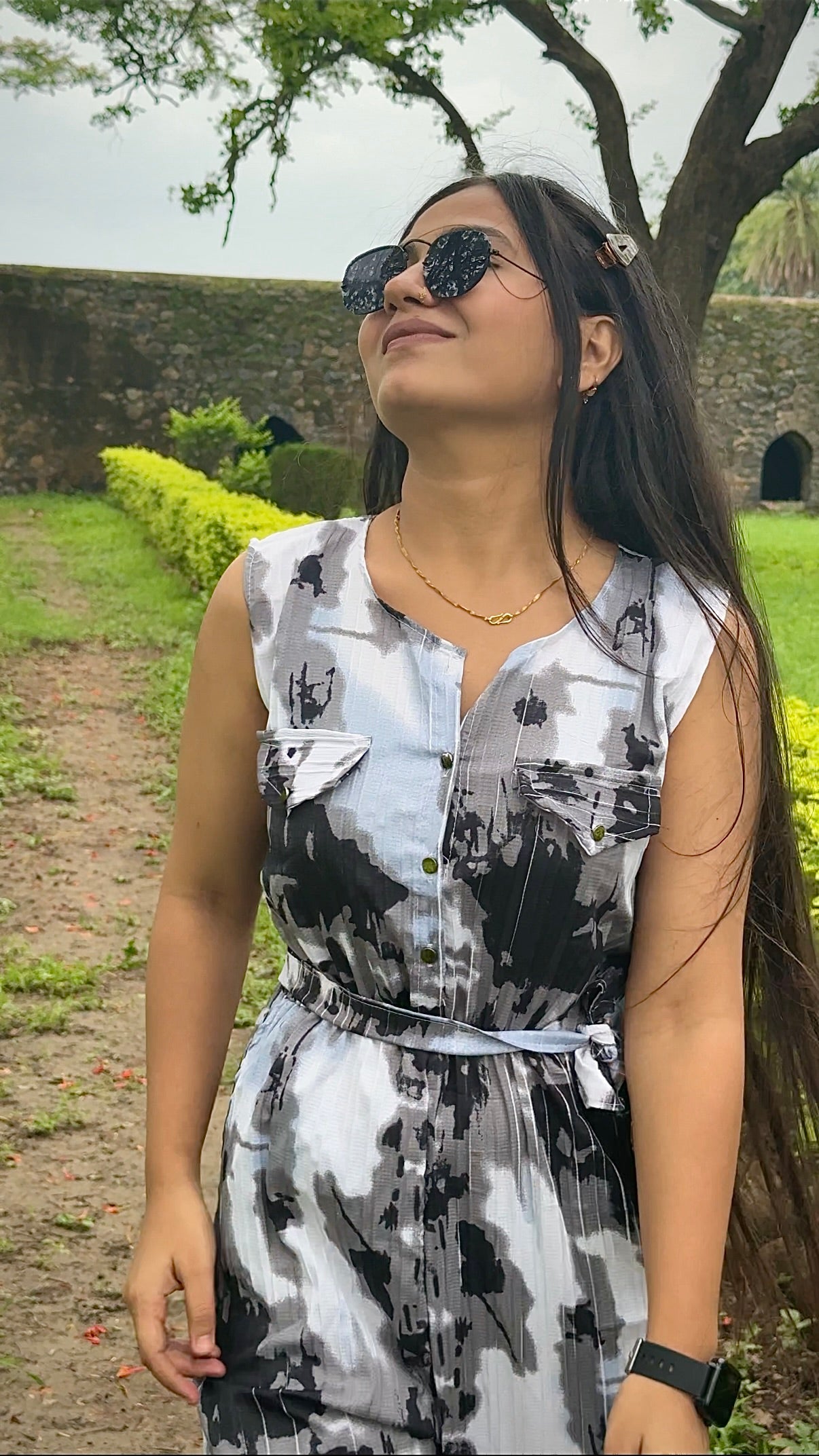 Women’s Casual Printed Jumpsuit – Relaxed Fit