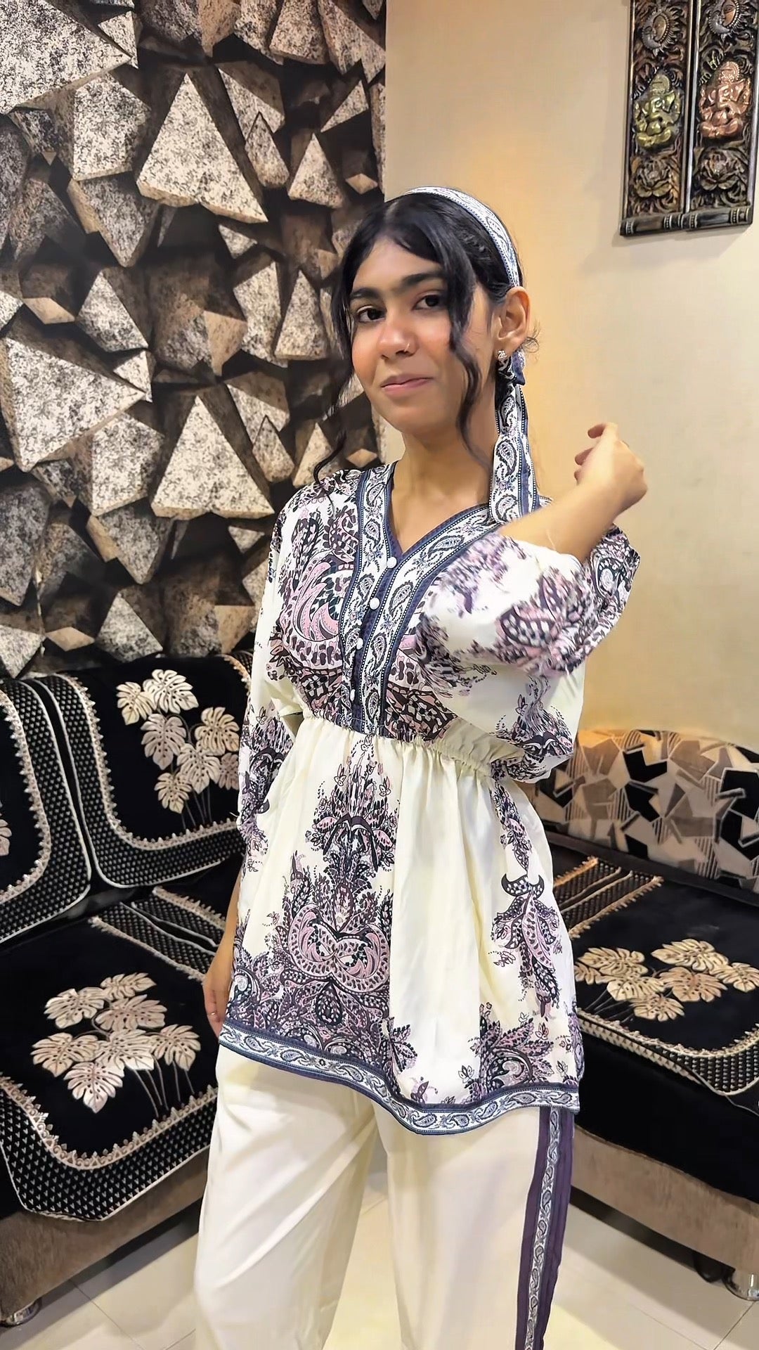 ✨ Royal Bloom Printed Kimono Set – Elegance in Motion