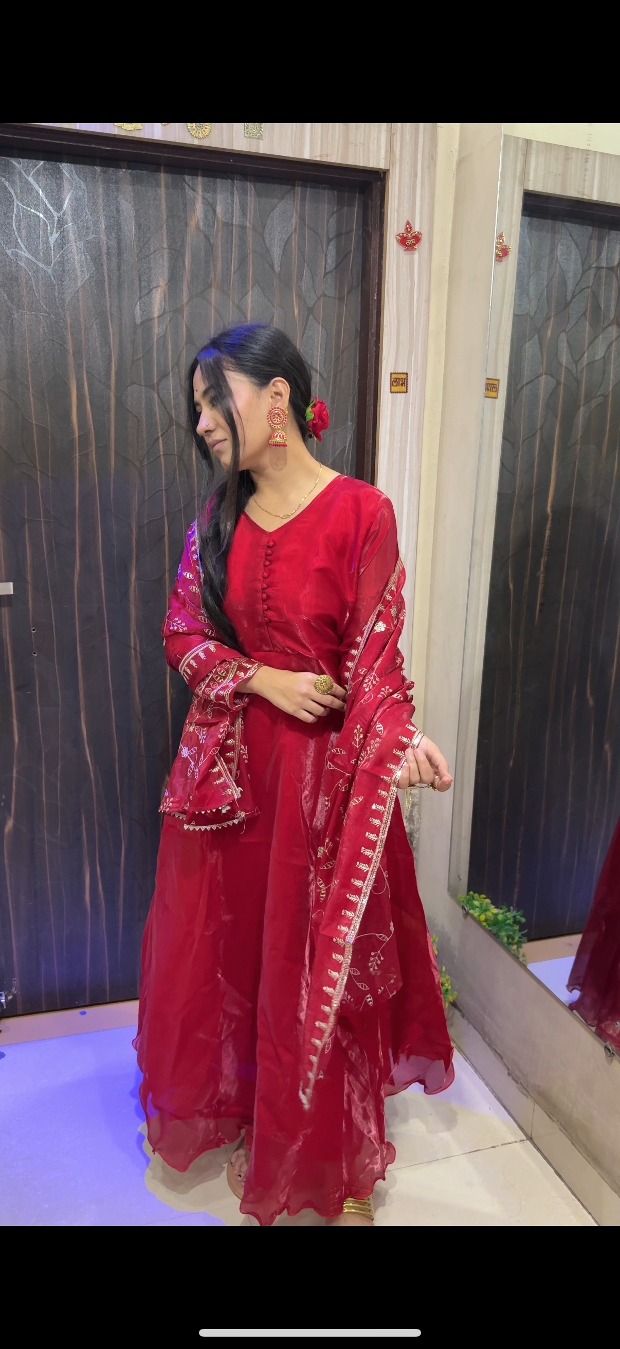 Luxury Jimmy Choo Fabric Embroidered Kurta Set with Dupatta