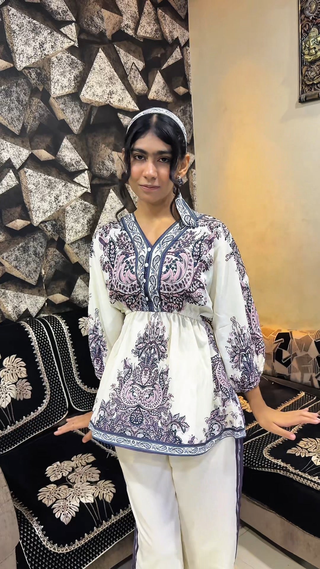 ✨ Royal Bloom Printed Kimono Set – Elegance in Motion