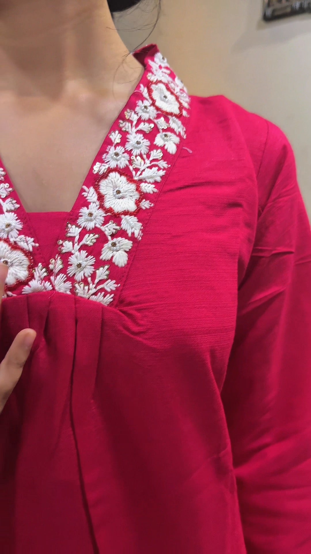 "Gulabi Noor" Embroidered Anarkali Kurta Set with Dupatta β Pink & White Elegance