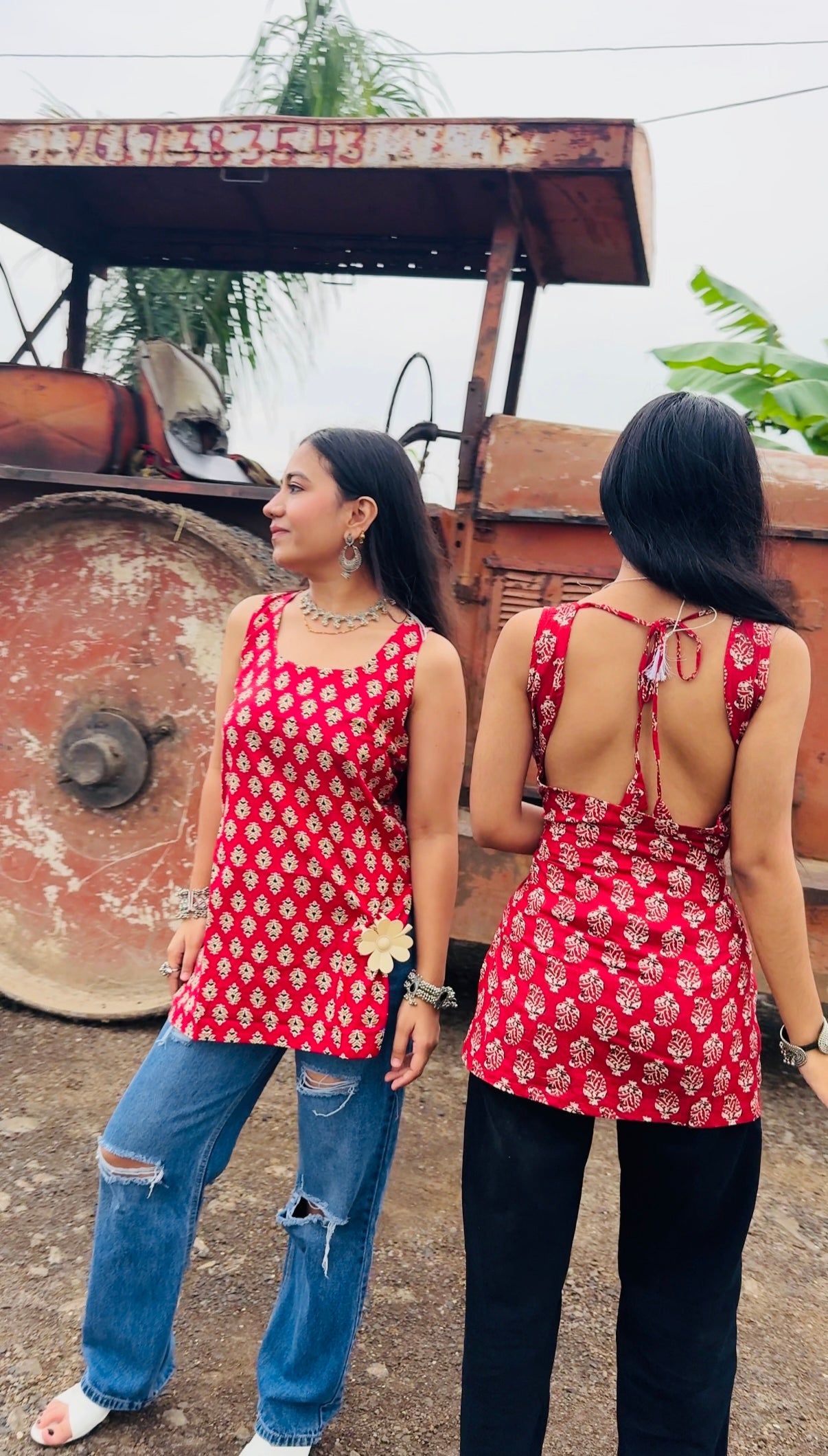 Handcrafted Cotton Short Kurti β Ikat & Block Print Boho Ethnic Top