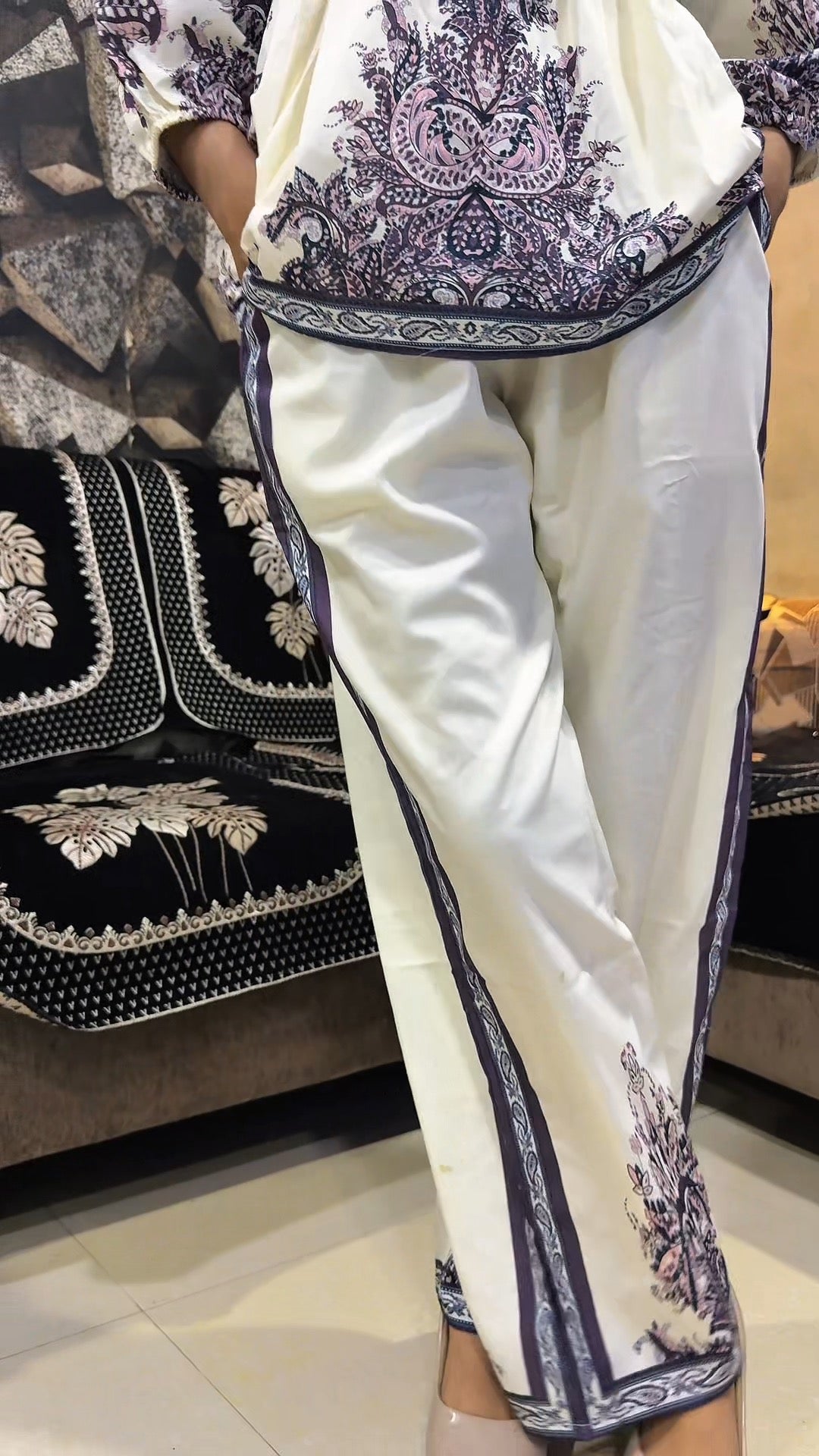 ✨ Royal Bloom Printed Kimono Set – Elegance in Motion