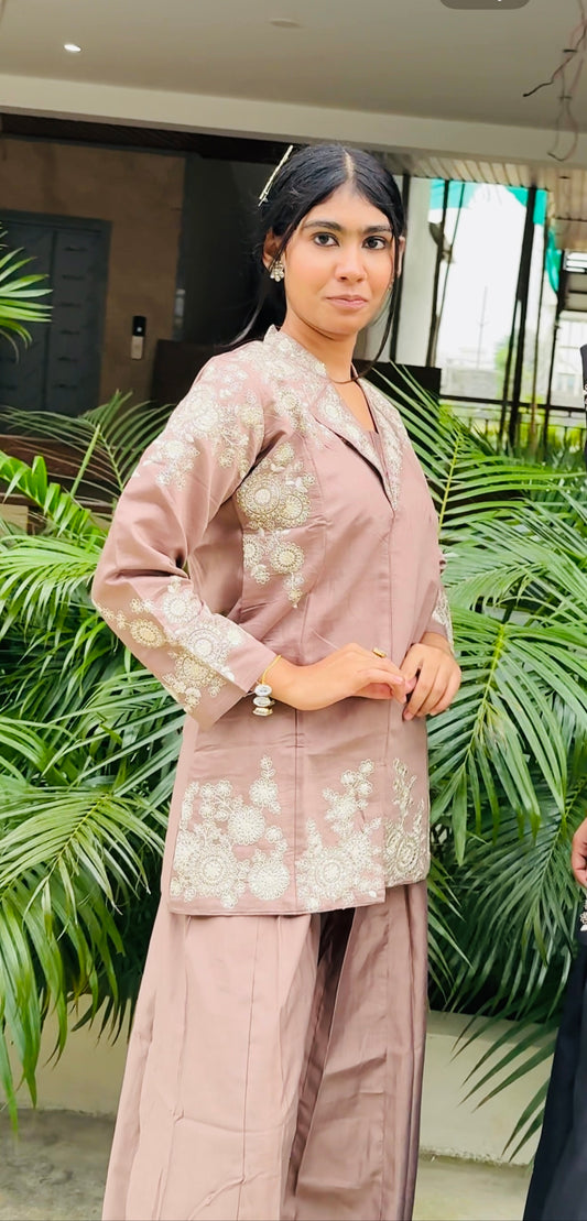 Black Embroidered Indo-Western Suit Set | Elegant Festive Jacket Style