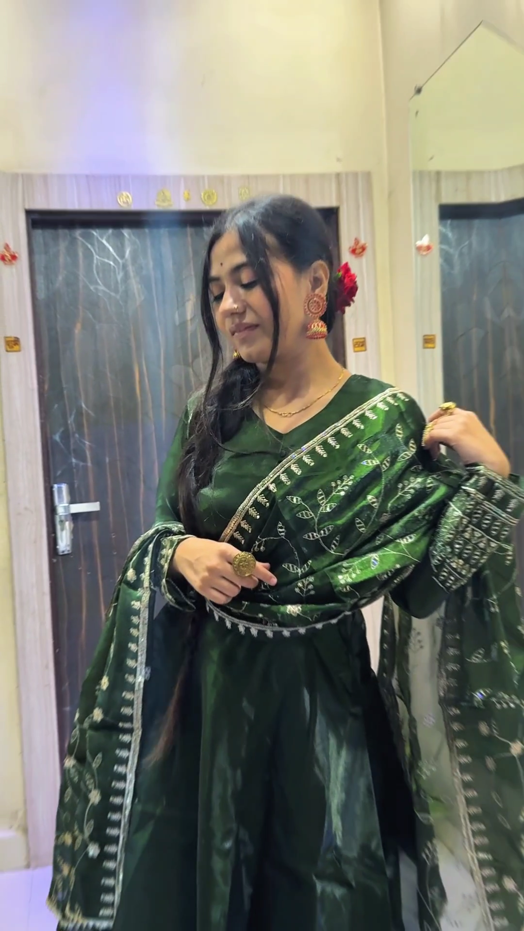 Luxury Jimmy Choo Fabric Embroidered Kurta Set with Dupatta