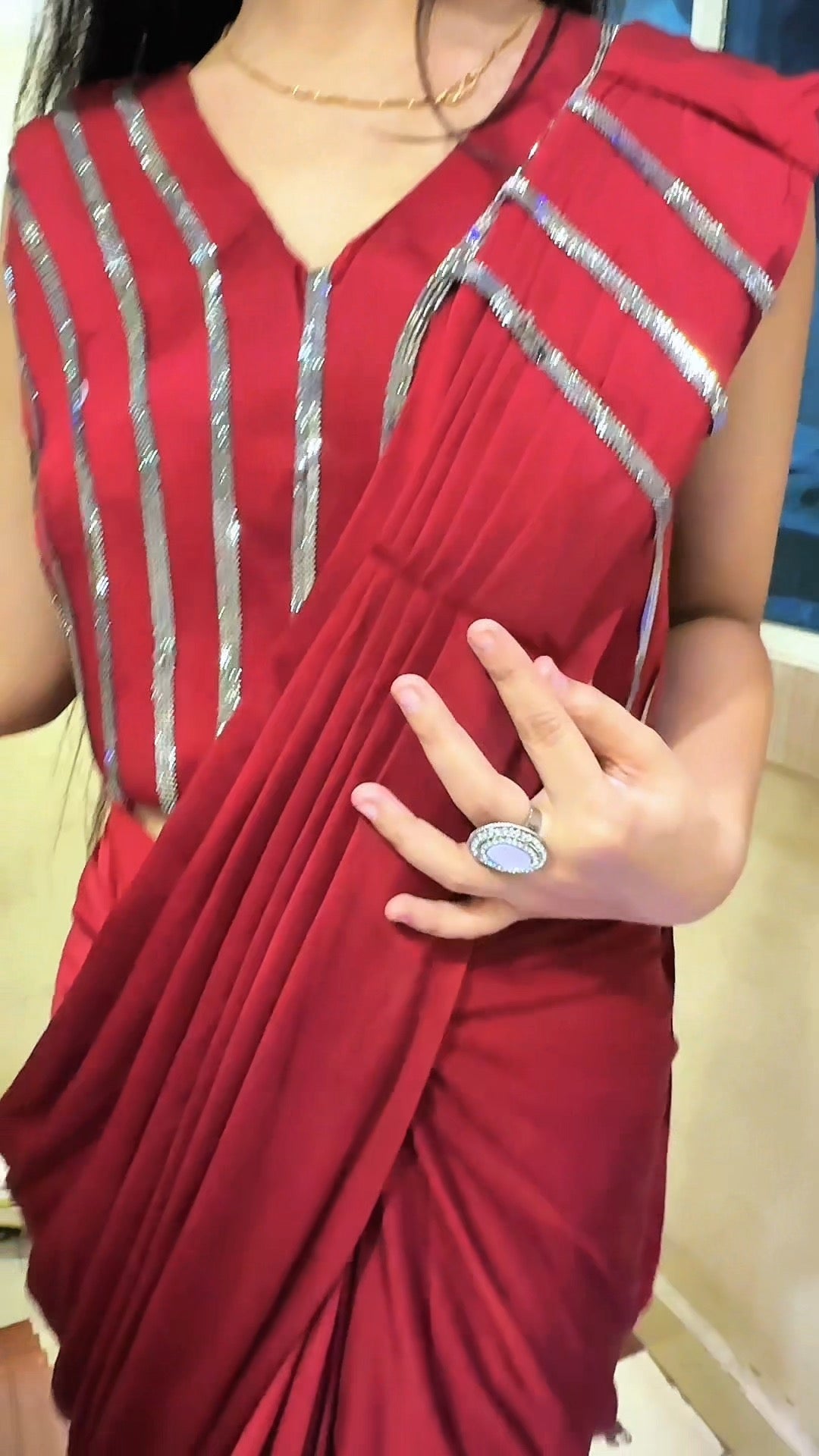 Shimmer Ready-to-Wear Saree with Handcrafted Blouse