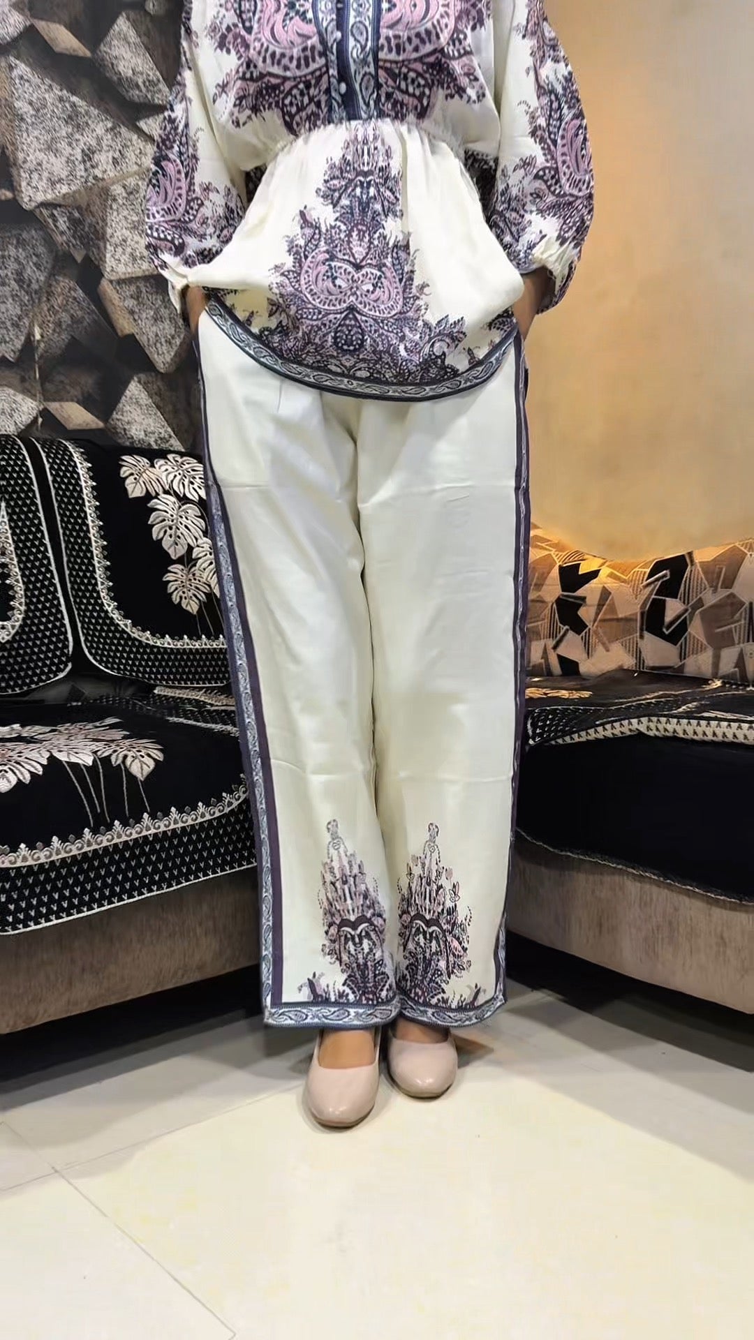 ✨ Royal Bloom Printed Kimono Set – Elegance in Motion