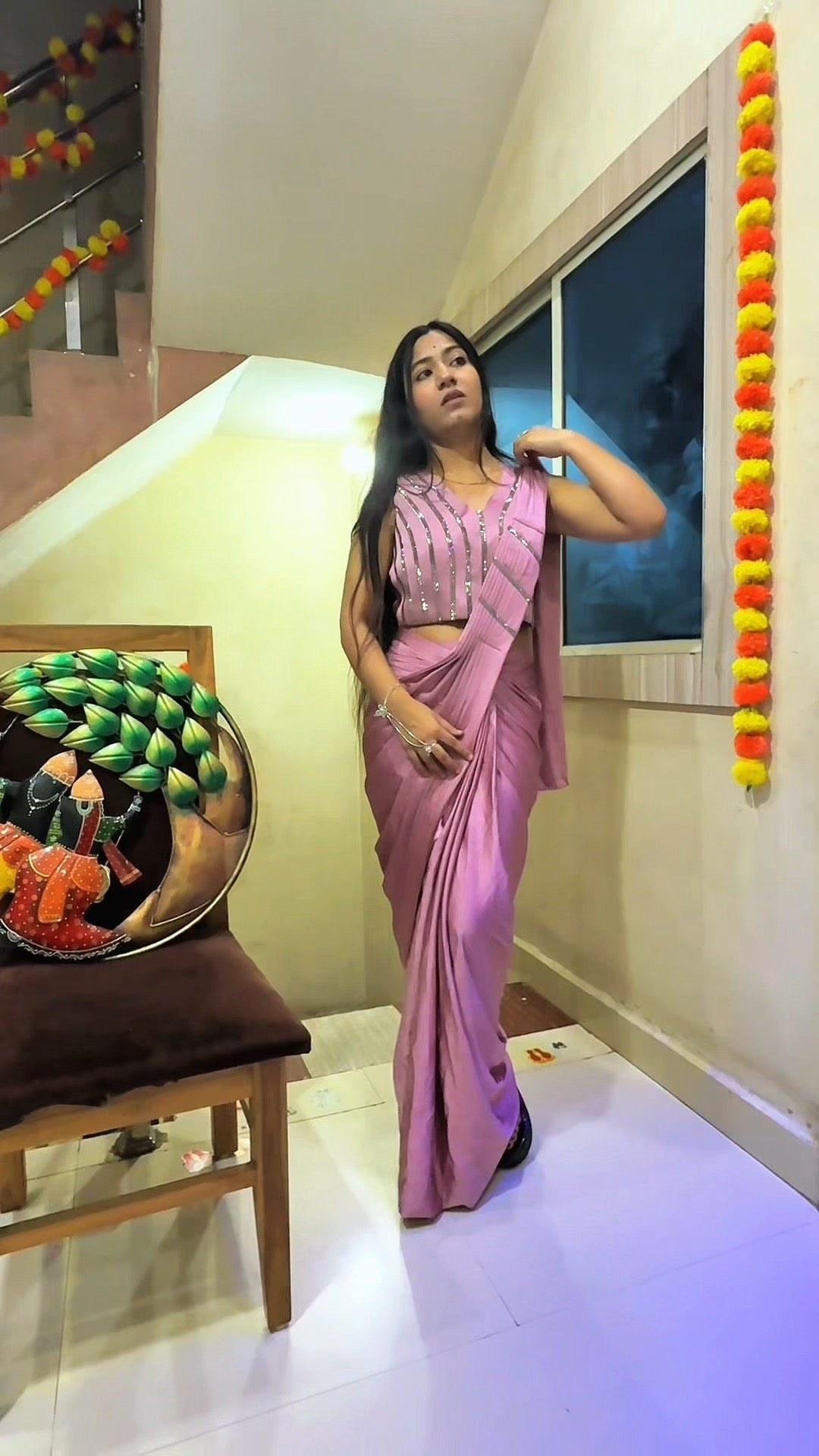 Shimmer Ready-to-Wear Saree with Handcrafted Blouse