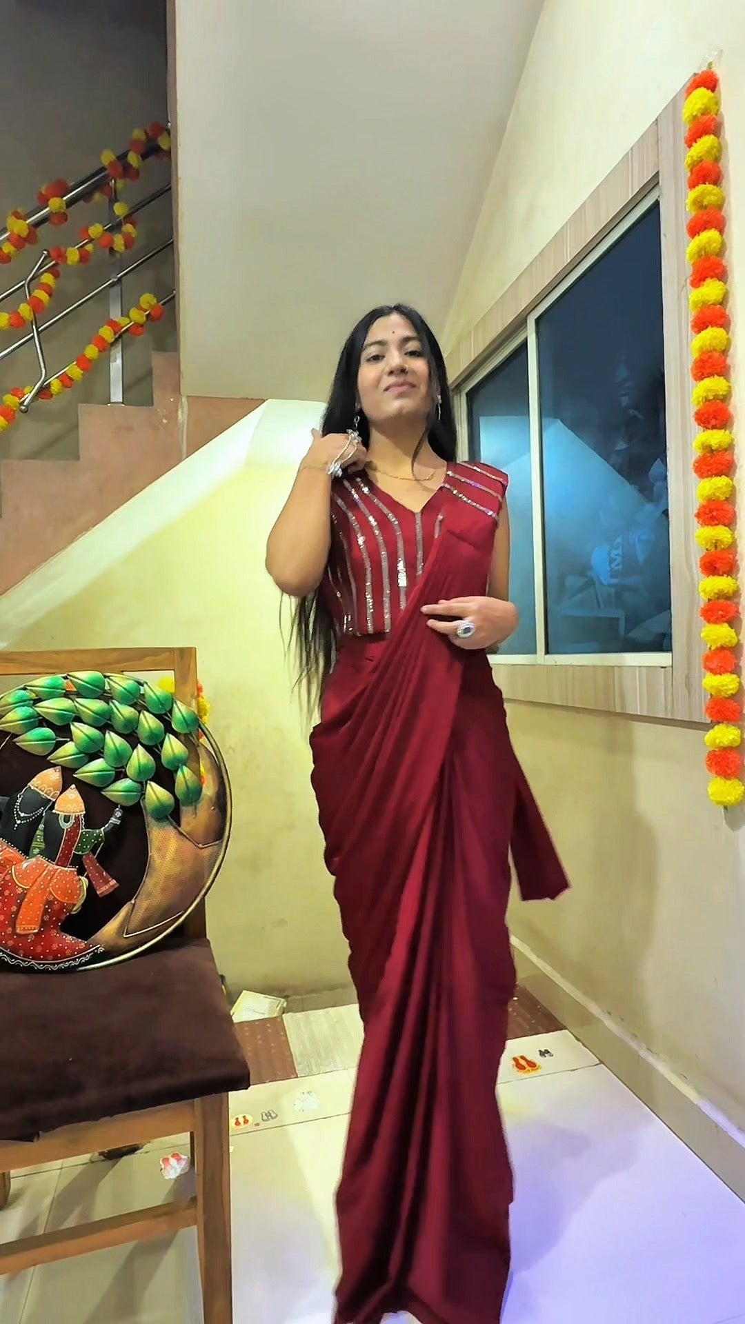 Shimmer Ready-to-Wear Saree with Handcrafted Blouse