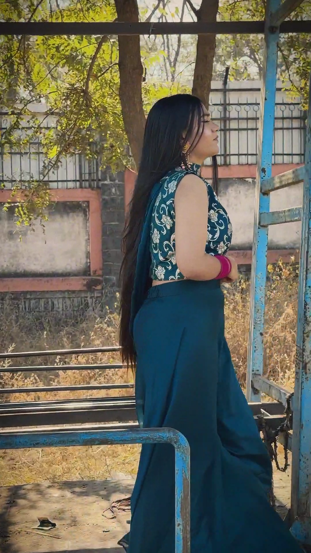 Elegant Peacock Blue Embroidered Palazzo Suit Set with Dupatta