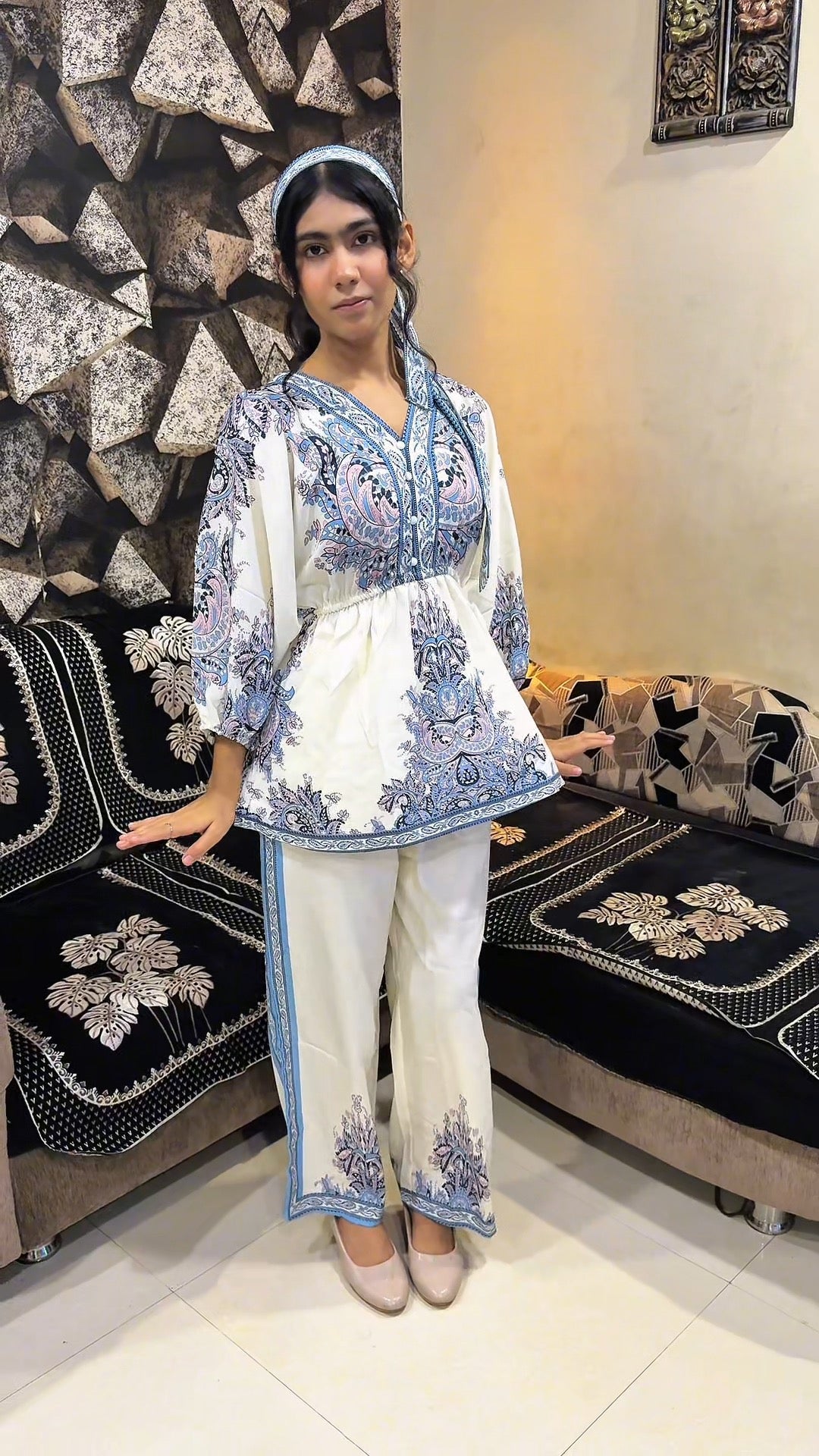 ✨ Royal Bloom Printed Kimono Set – Elegance in Motion