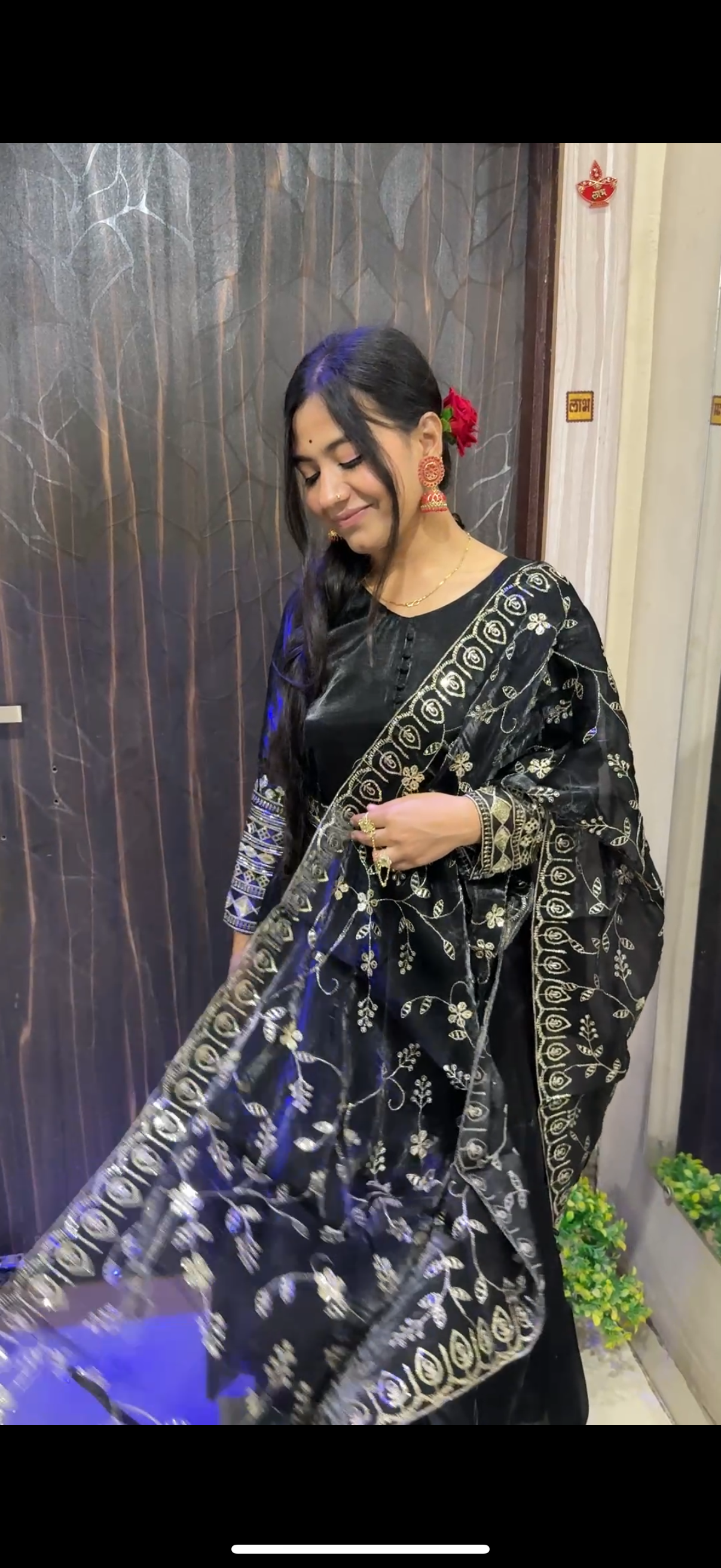 Luxury Jimmy Choo Fabric Embroidered Kurta Set with Dupatta