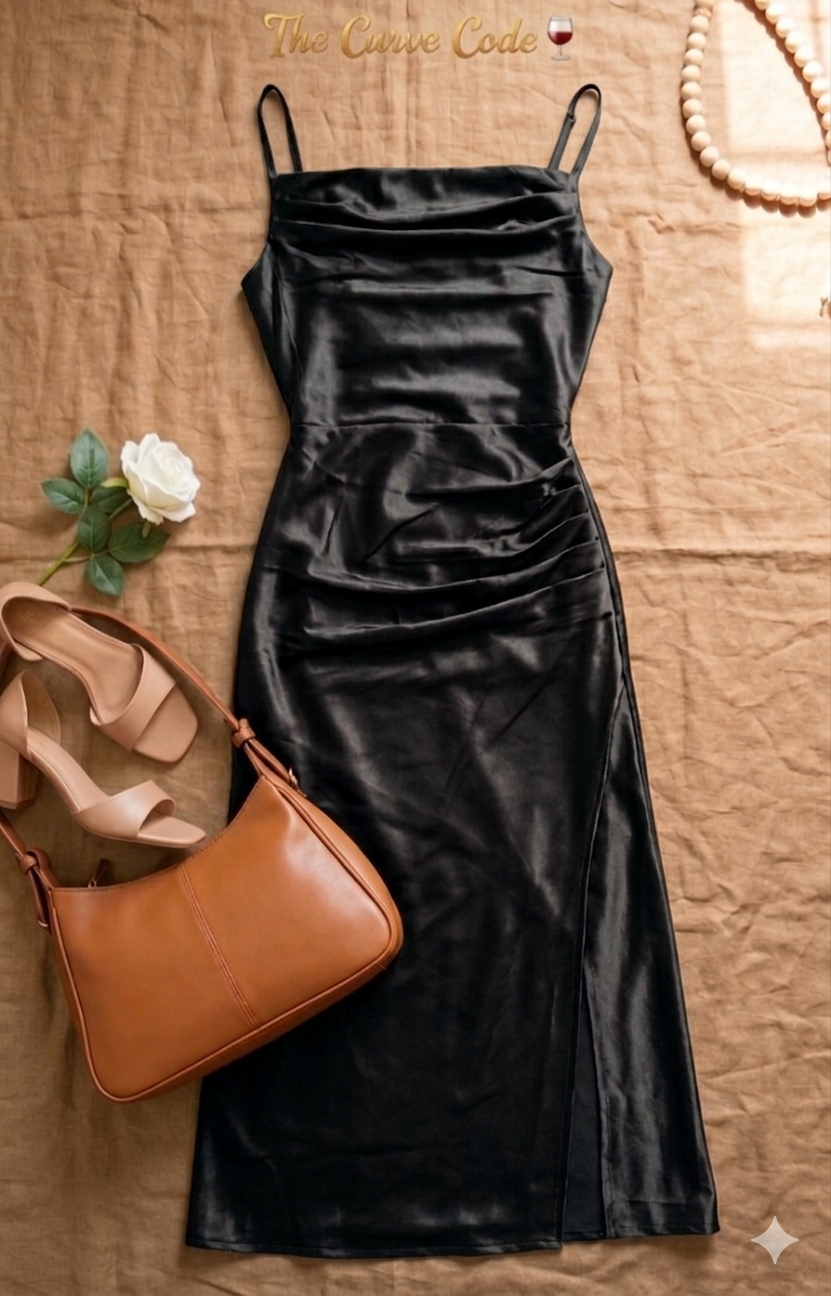 Satin Bodycon Party Midi Dress