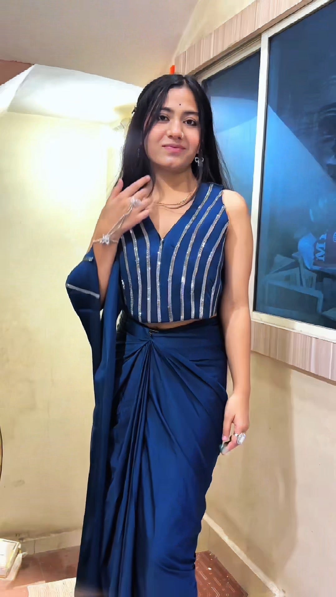 Shimmer Ready-to-Wear Saree with Handcrafted Blouse
