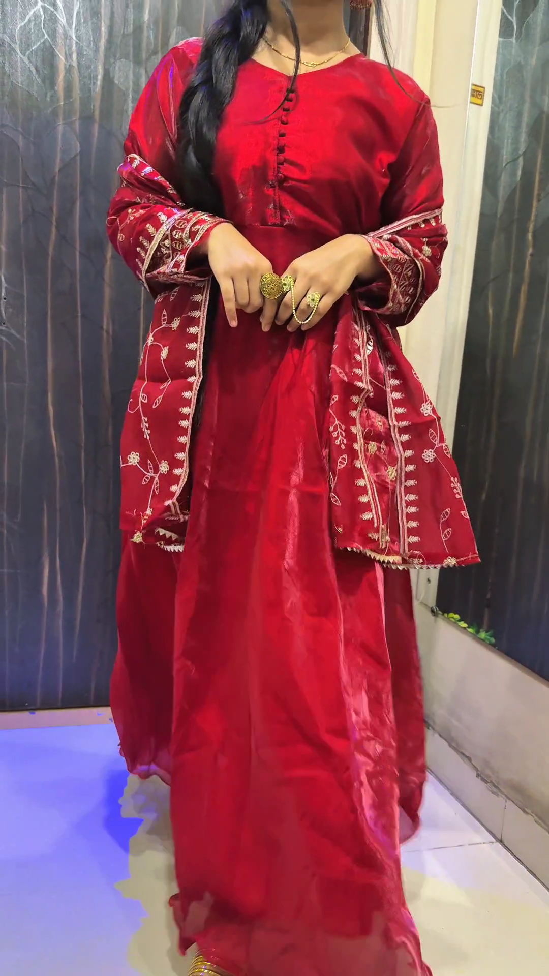 Luxury Jimmy Choo Fabric Embroidered Kurta Set with Dupatta