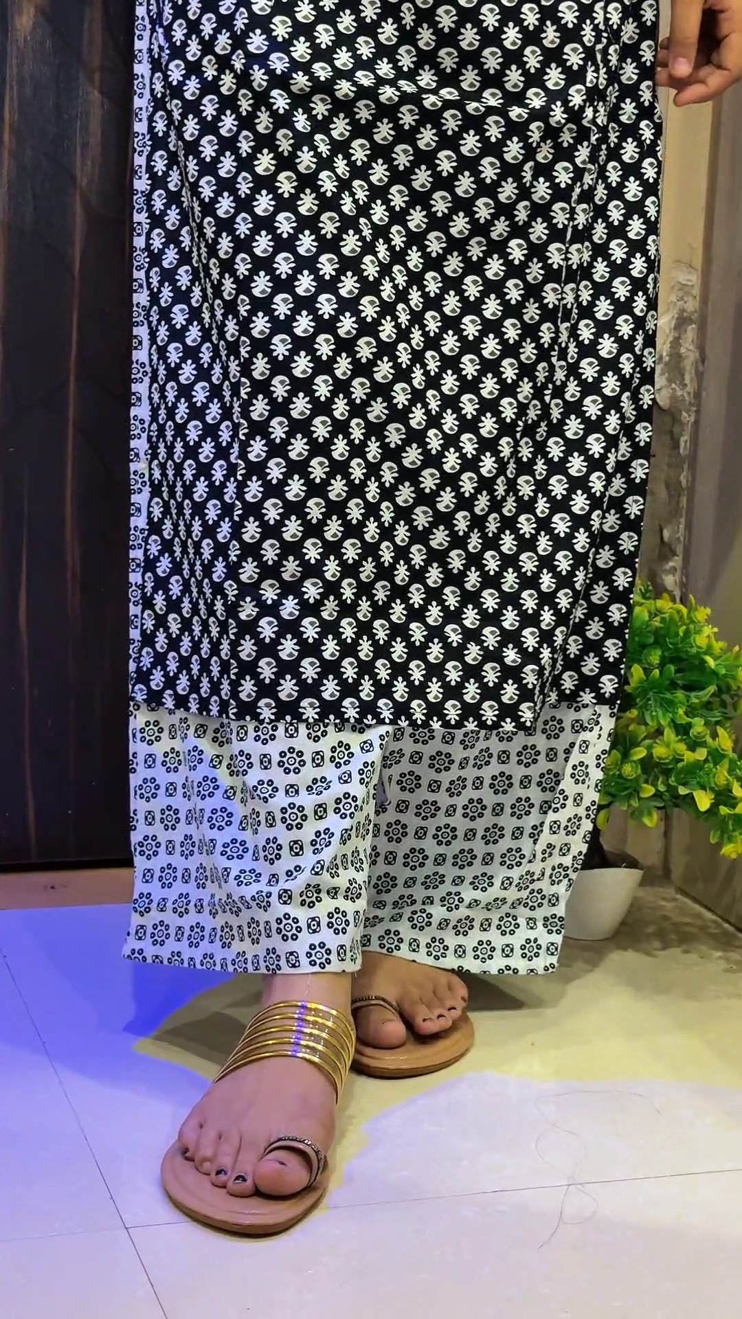 Black & White Printed Cotton Cord Set