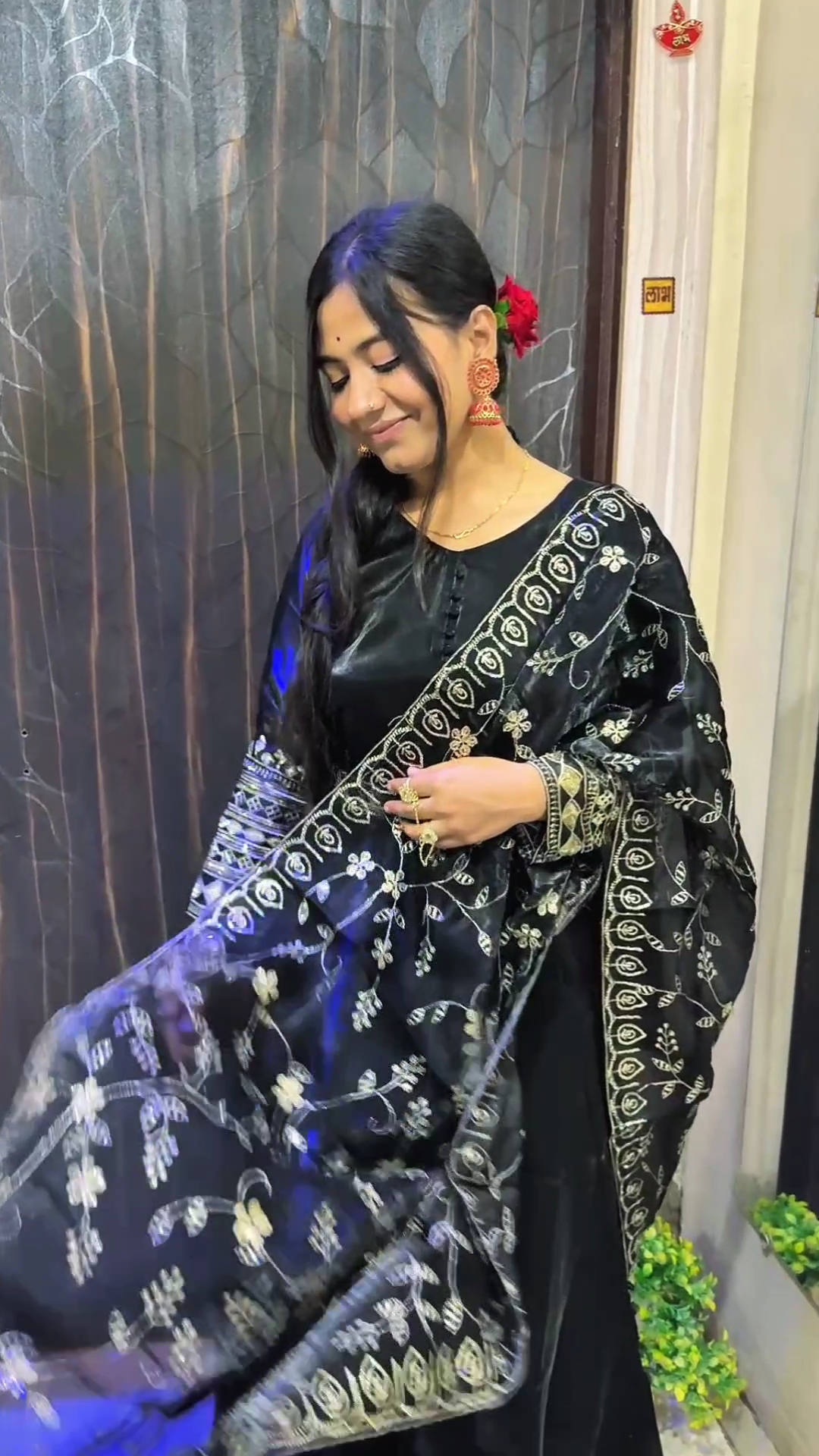 Luxury Jimmy Choo Fabric Embroidered Kurta Set with Dupatta