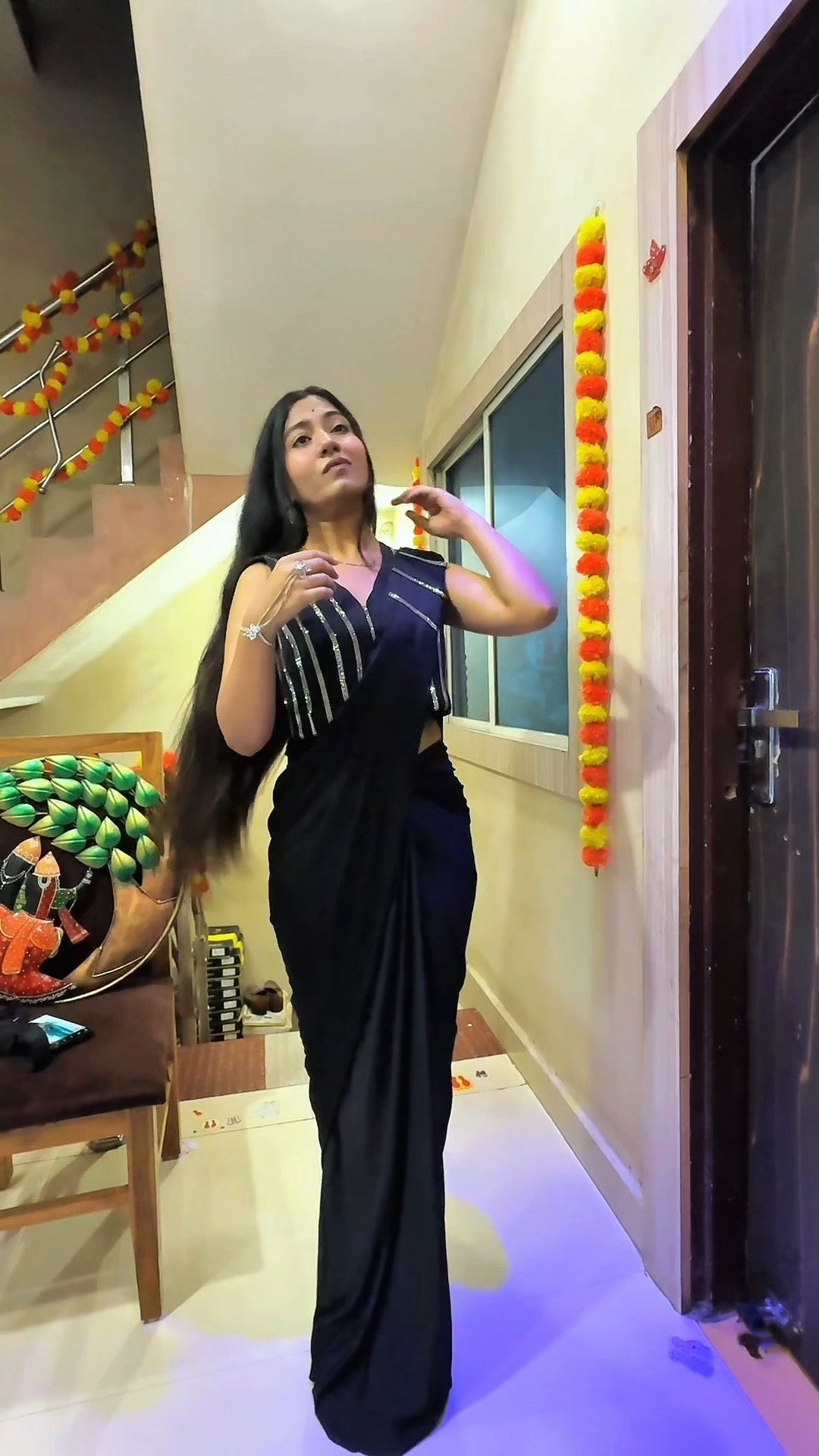 Shimmer Ready-to-Wear Saree with Handcrafted Blouse