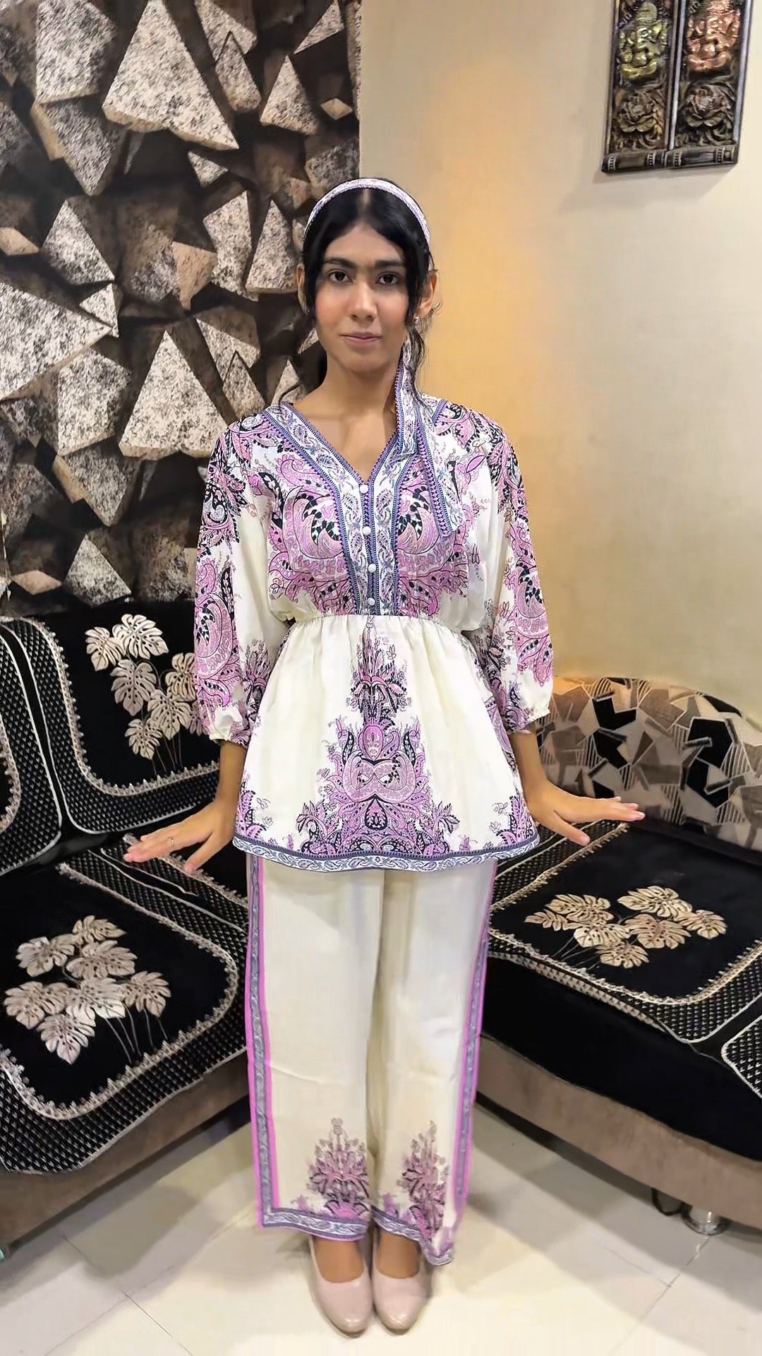 ✨ Royal Bloom Printed Kimono Set – Elegance in Motion