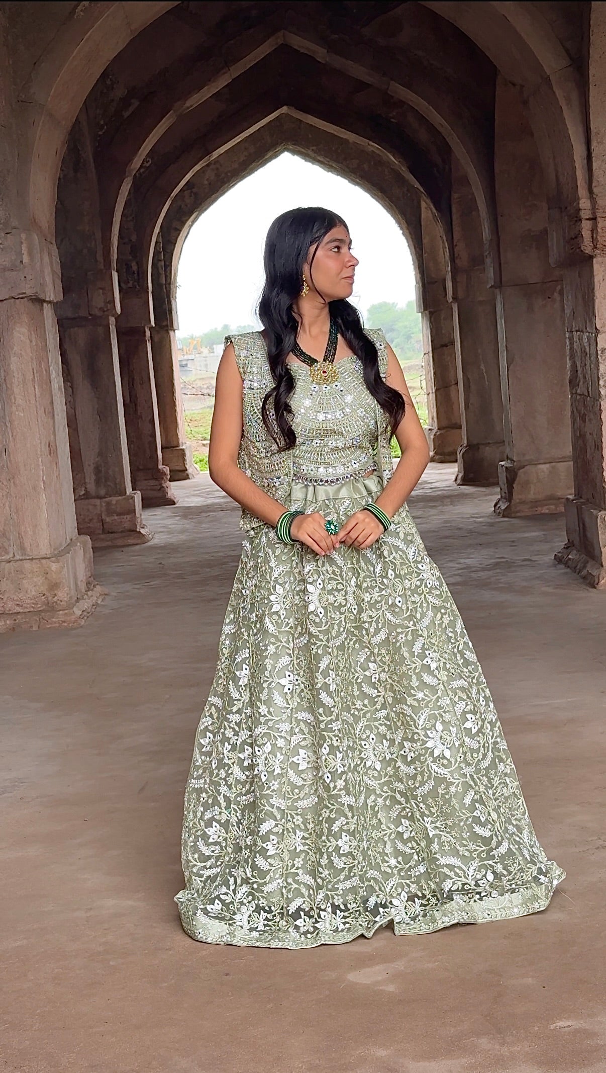 Embroidered Lehenga with Blouse & Dupatta Online