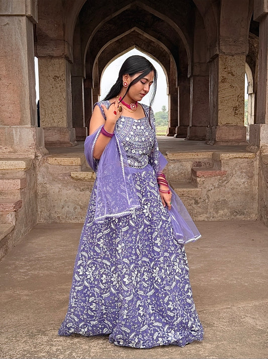 Embroidered Lehenga with Blouse & Dupatta Online