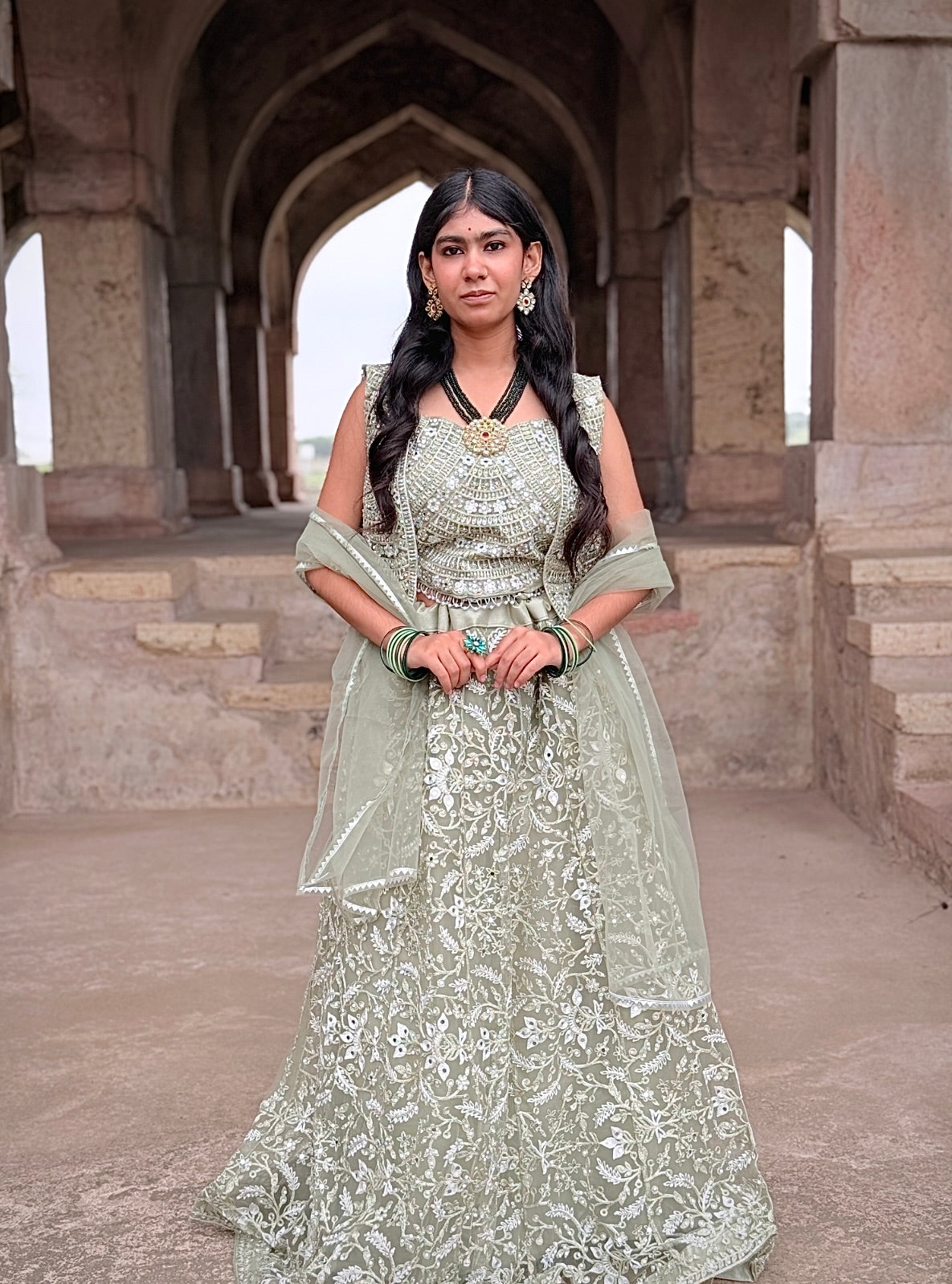 Embroidered Lehenga with Blouse & Dupatta Online