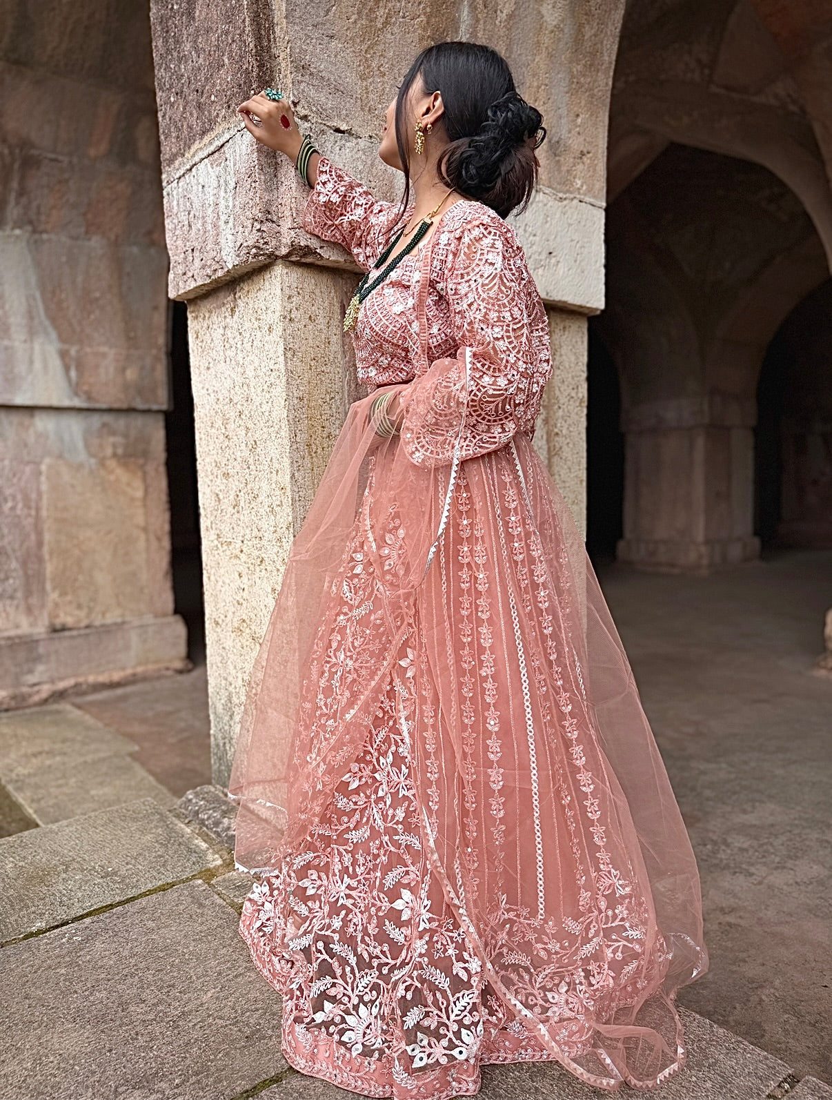 Embroidered Lehenga with Blouse & Dupatta Online