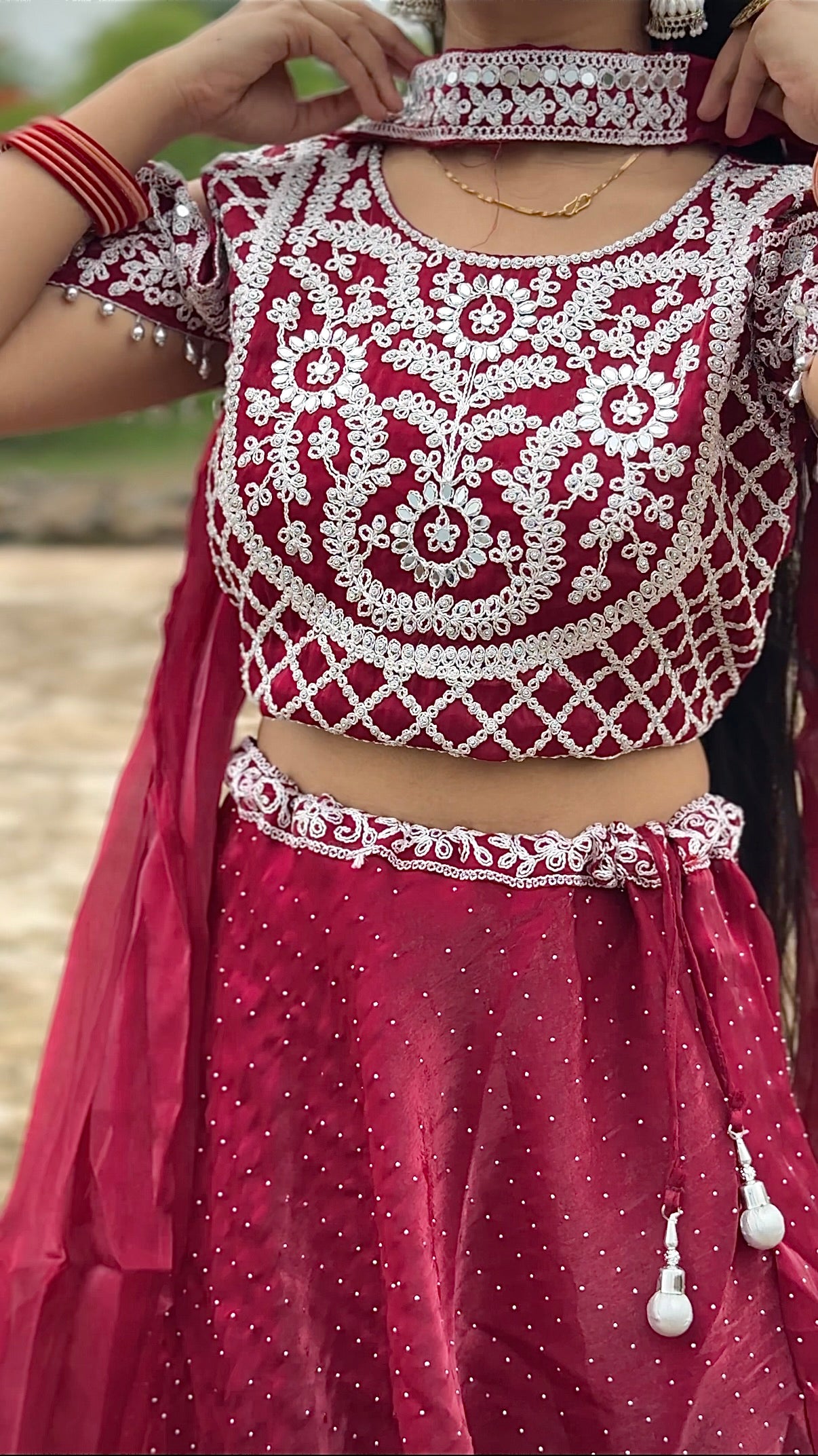 Royal Mirror Work Lehenga Set – Designer Ethnic Wear