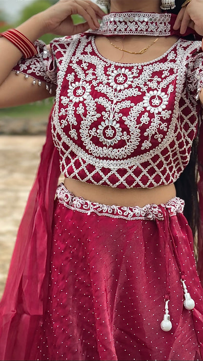 Royal Mirror Work Lehenga Set – Designer Ethnic Wear