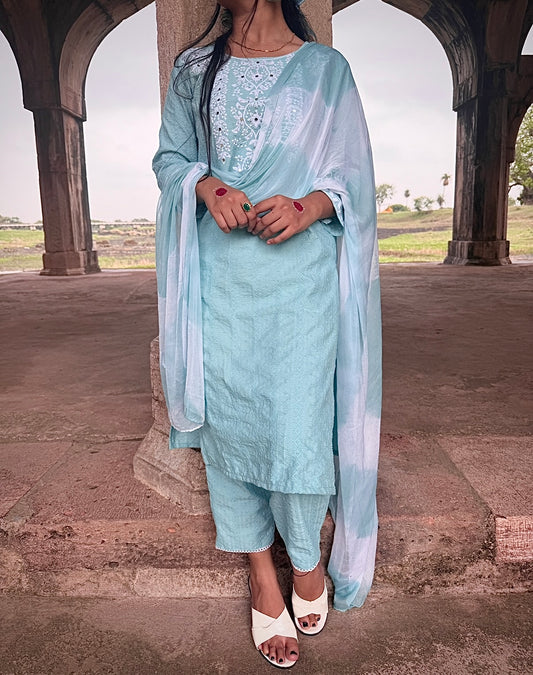 Trendy popcorn Embroidered Pant Suit Set for Women – Casual & Festive Wear
