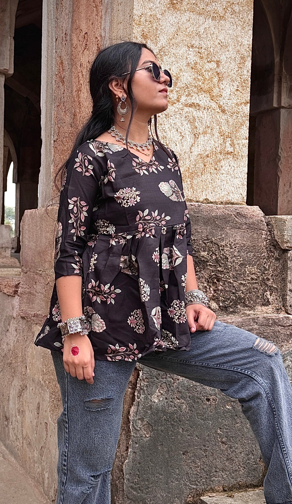 Premium Short Kurti silk blend fabric for a rich, elegant feel