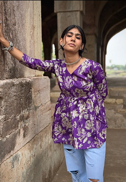 Premium Short Kurti silk blend fabric for a rich, elegant feel