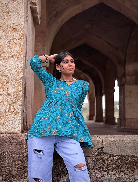 Premium Short Kurti silk blend fabric for a rich, elegant feel
