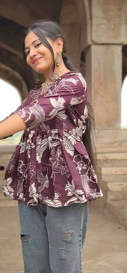 Premium Short Kurti silk blend fabric for a rich, elegant feel