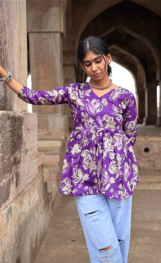 Premium Short Kurti silk blend fabric for a rich, elegant feel