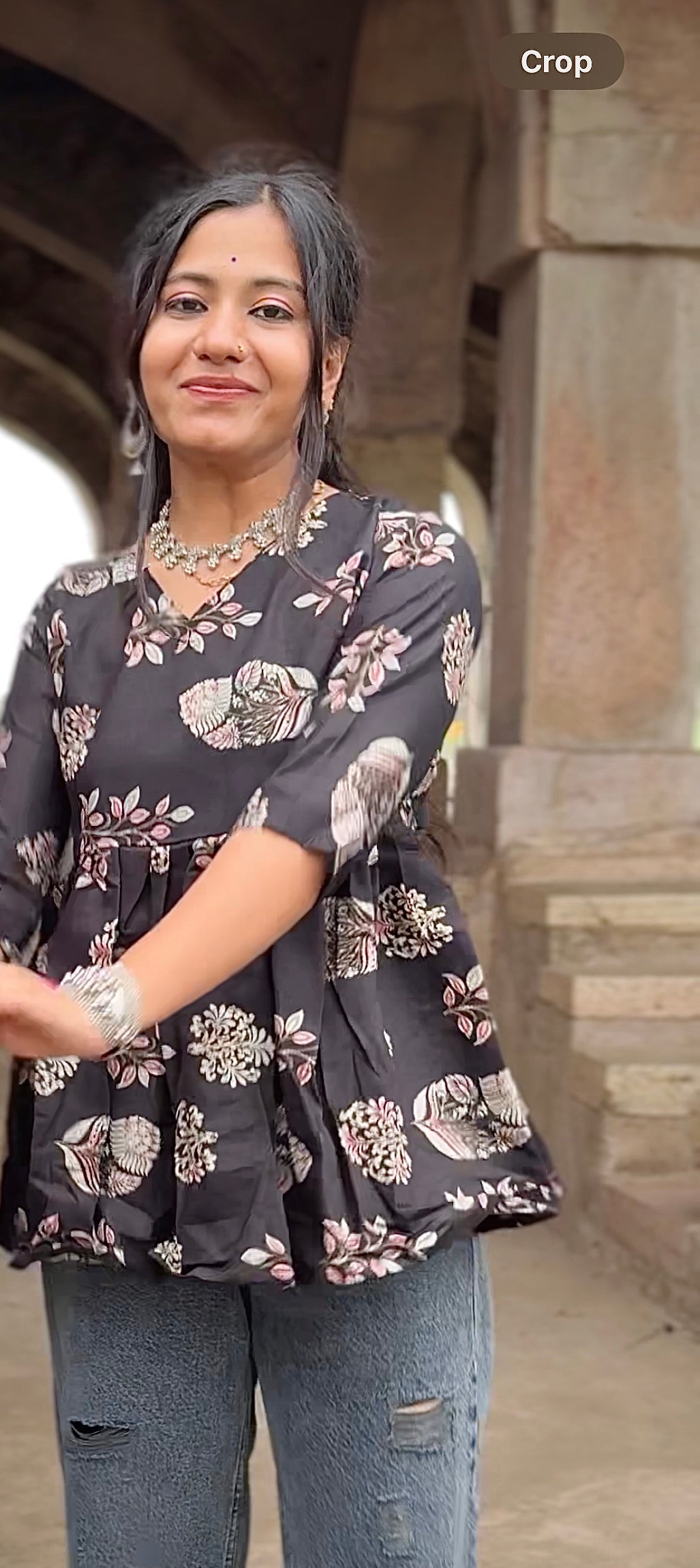 Premium Short Kurti silk blend fabric for a rich, elegant feel