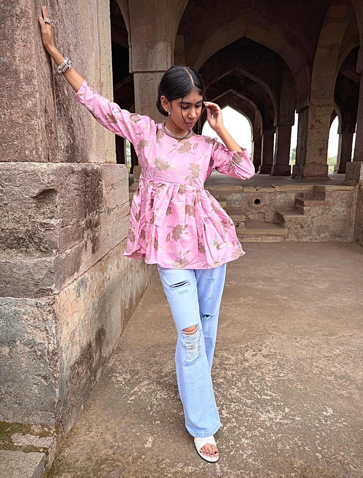 Premium Short Kurti silk blend fabric for a rich, elegant feel