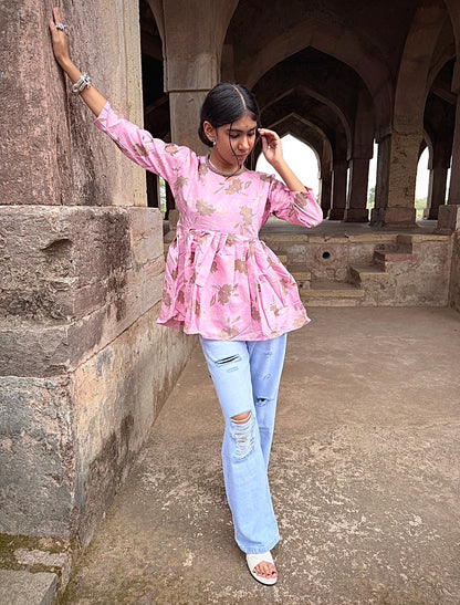 Premium Short Kurti silk blend fabric for a rich, elegant feel