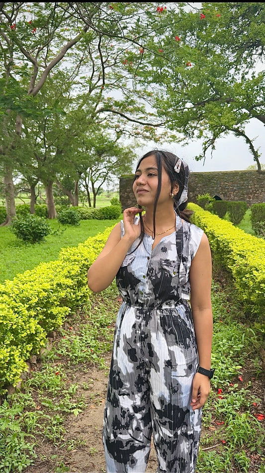 Women’s Casual Printed Jumpsuit – Relaxed Fit
