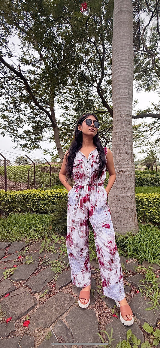 Women’s Casual Printed Jumpsuit – Relaxed Fit