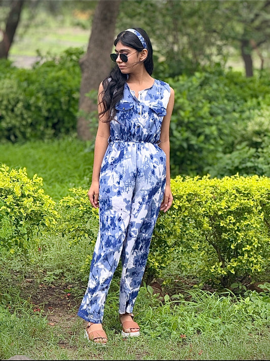 Women’s Casual Printed Jumpsuit – Relaxed Fit