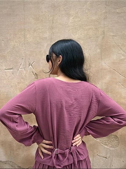 V-Neck Shirt & Wide-Leg Pants Cord Sets – Soft office look cord sets /office wear, casual wear