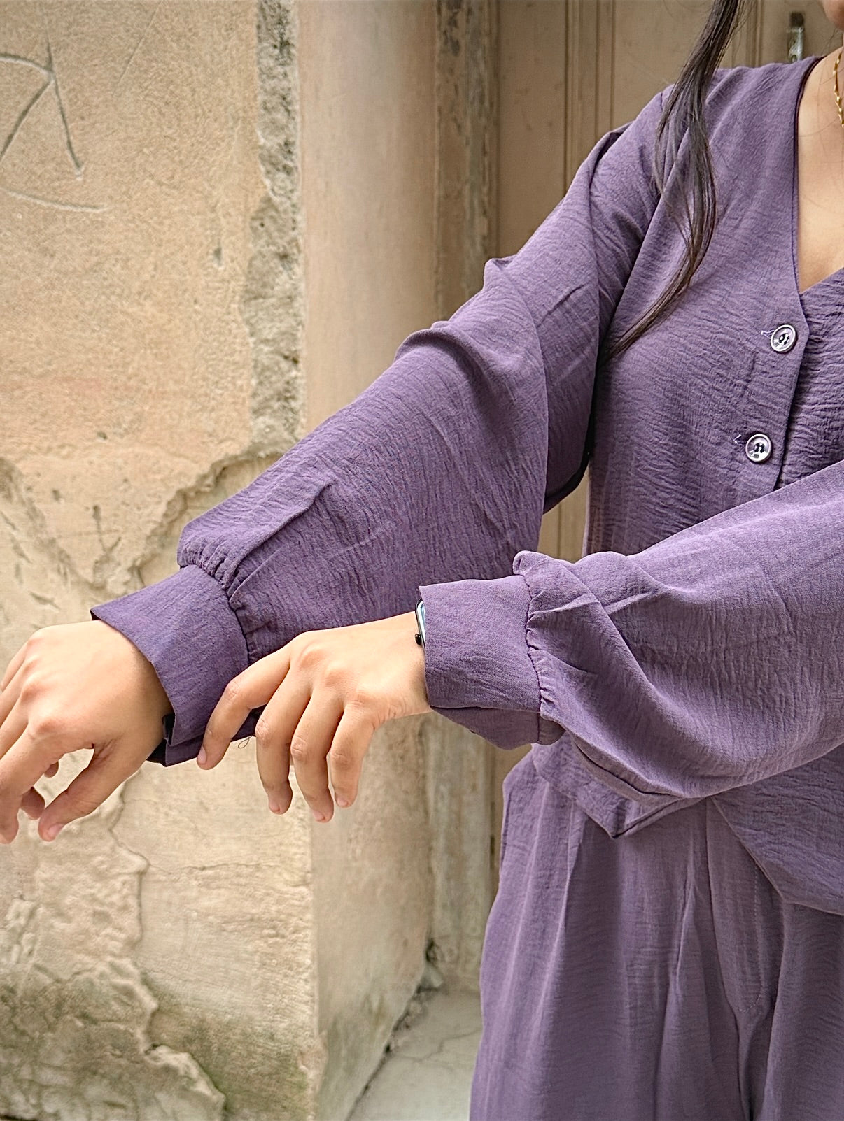 V-Neck Shirt & Wide-Leg Pants Cord Sets – Soft office look cord sets /office wear, casual wear