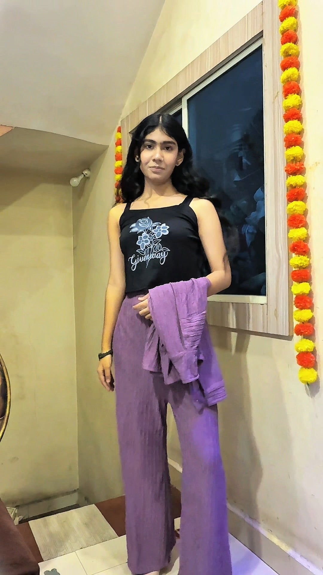 Co-ord Set with Graphic Black Tee – Chic Everyday Comfort
