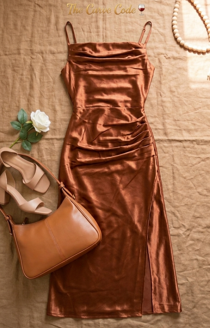 Satin Bodycon Party Midi Dress