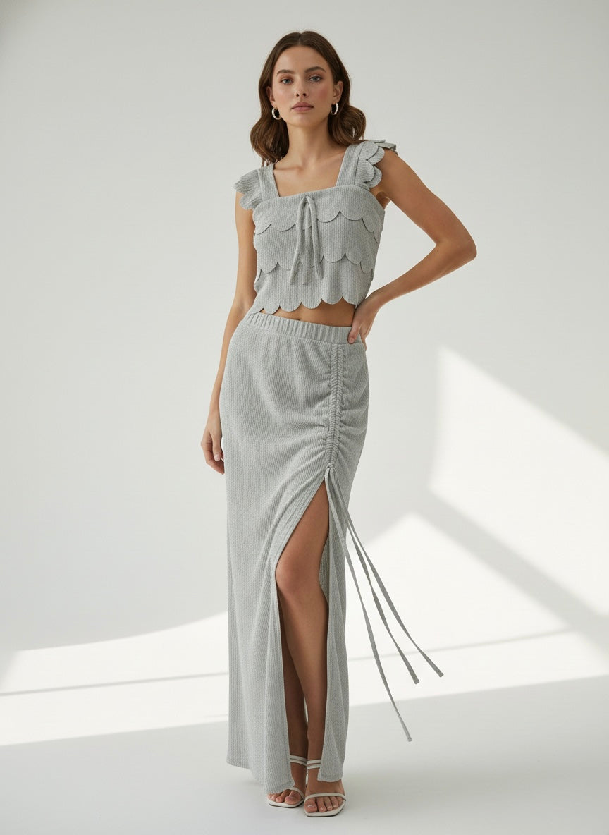The Seraphina Scalloped Knit Two-Piece Set